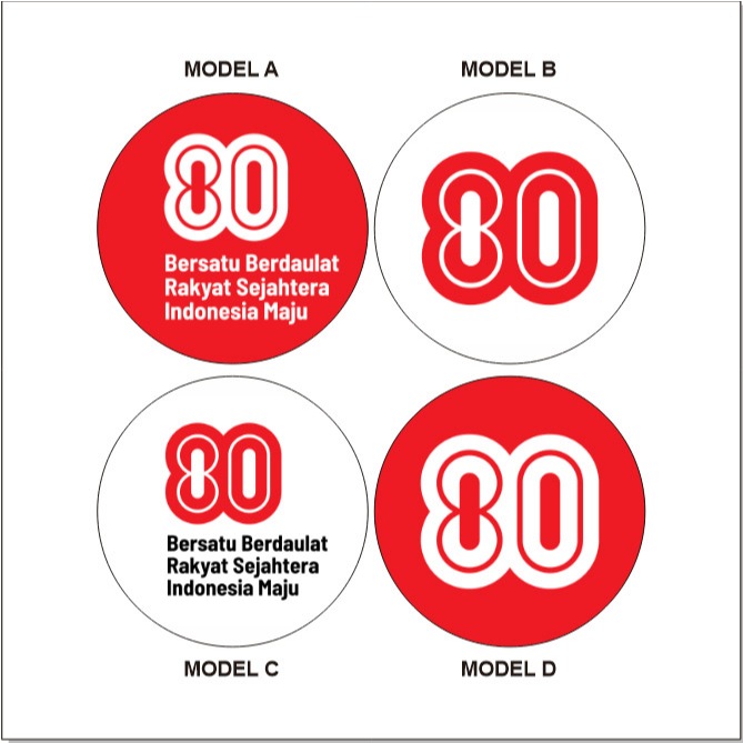 

STIKER VINYL BULAT LOGO HUT RI KE 80 (UKURAN BISA CUSTOM)