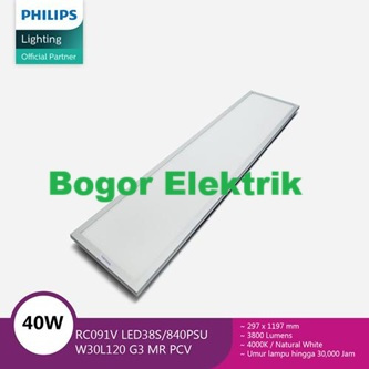 Philips LED Panel RC081V Led40S 40W 40 Watt 40 W 40Watt 30X120 Cm - NW4000K