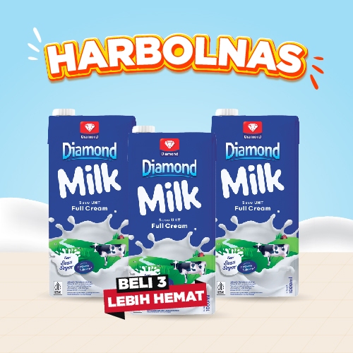 

BELI 3 LEBIH HEMAT 3 PCS DIAMOND MILK UHT FULL CREAM 1 LT