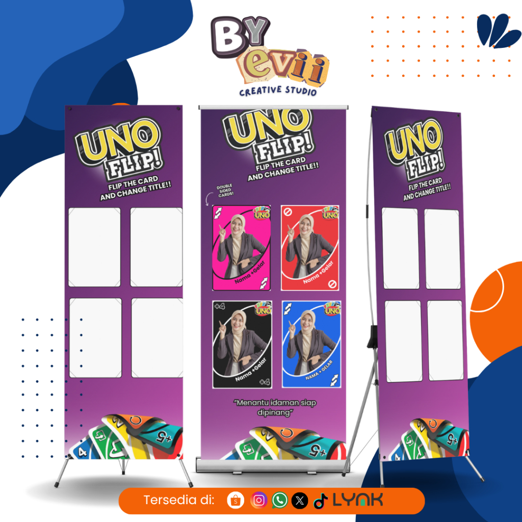 BANNER WISUDA MURAH UNO FLIP | DESAIN BANNER SIDANG KEKINIAN | X BANNER | BANNER SEMHAS