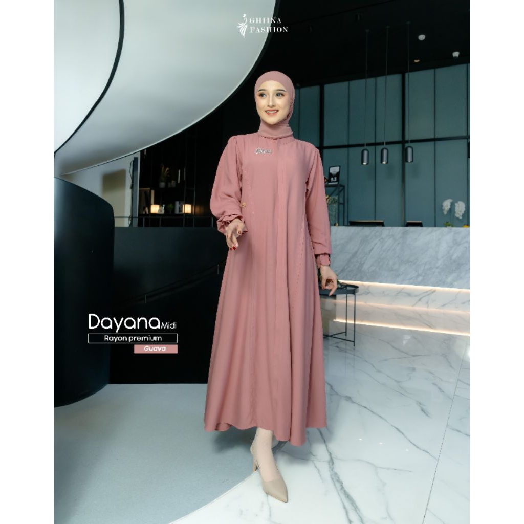 DAYANA MIDI DRESS GHIINA FASHION//MIDI DRESS POLOS VIRAL TERBARU