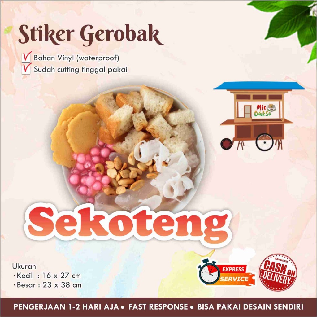

STIKER KACA GEROBAK VINYL SEKOTENG / LABEL MAKANAN