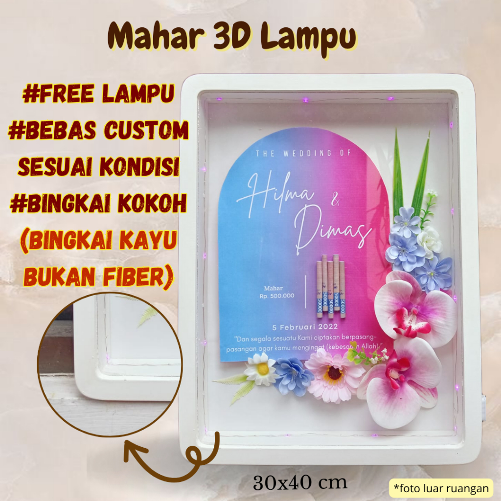 Mahar Pernikahan | Mahar Murah | Mahar Custom| Bingkai kayu | kotak obat