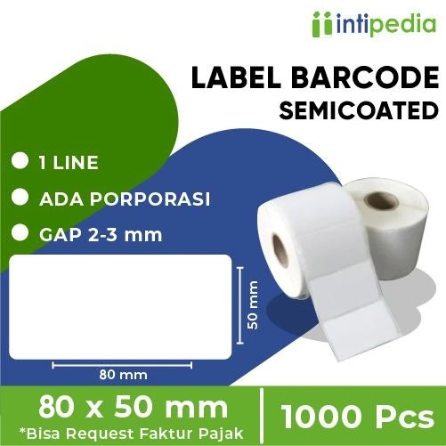 

LABEL BARCODE SEMICOATED 80 MM x 50 MM MURAH
