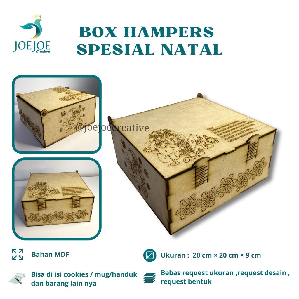 

Box Hampers Spesial Natal MDF Custom | Bisa Request Ukuran & Desain | model m10