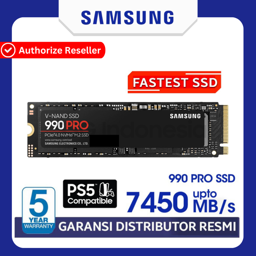Samsung SSD 990 PRO / HEATSINK 1TB / 2TB 990 PRO HEATSINK M.2 PCIe Gen4.0 NVMe 1.3C 2280 M2 Internal