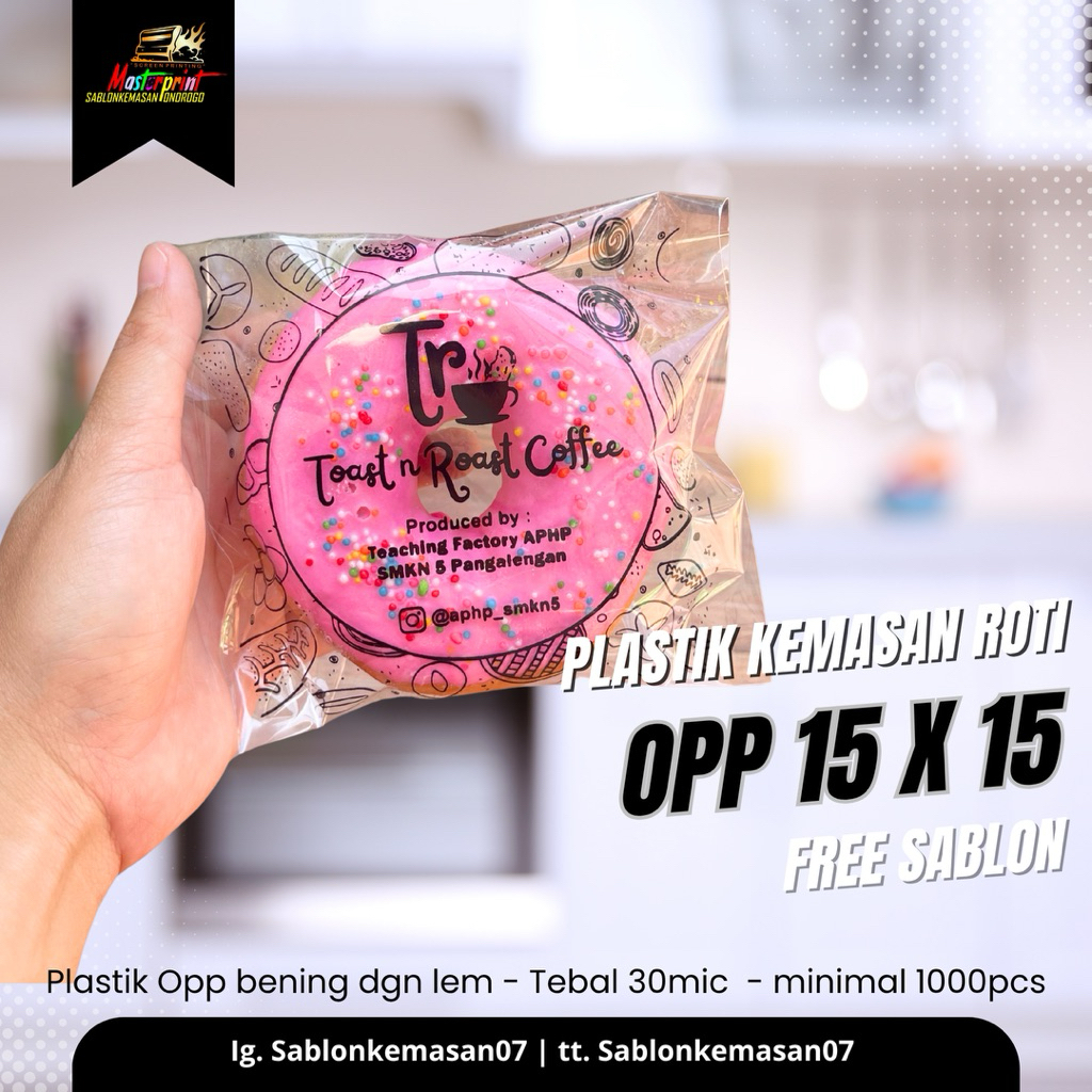 Sablon Plastik Opp Roti 15x15 sablon 1000pcs Sablon Plastik Murah Sablon Kemasan