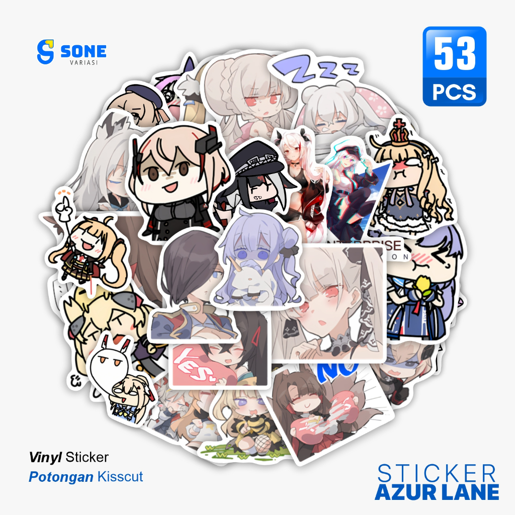 Stiker Aesthetic Anime Game AZUR LANE  untuk STICKER  LAPTOP - HELM - KOPER- CASING HP PACK STICKER