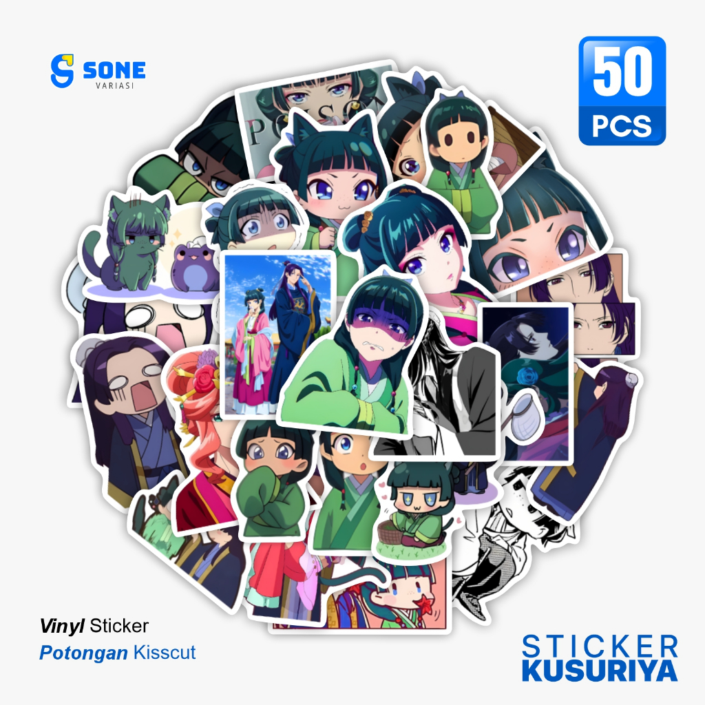 

Sticker Anime The Apothecary Diaries Dekorasi Laptop Buku Jurnal Casing Ponsel Koper tumbler