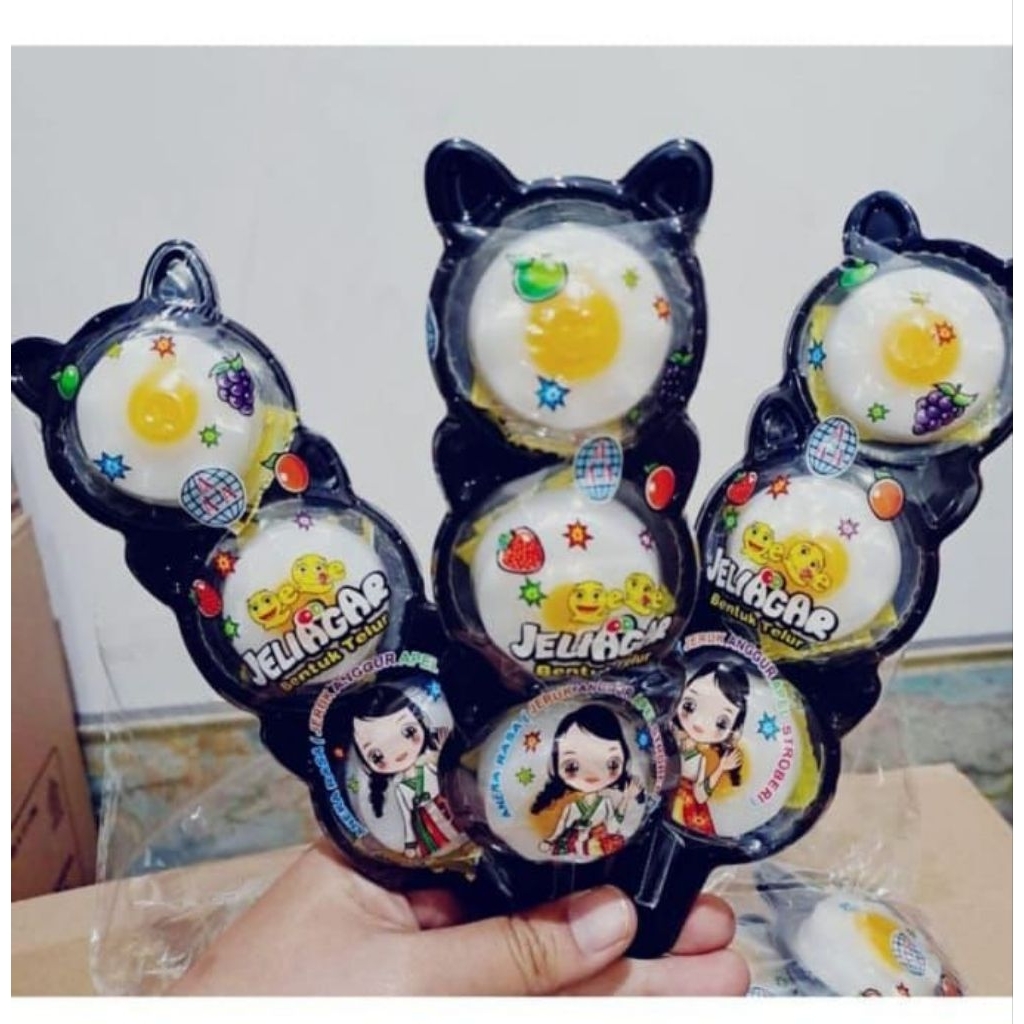 

Permen Snack Cemilan Jelly Jeli Telur Ceplok Dadar Tiga Mainan Anak Murah (isi 10 pcs)