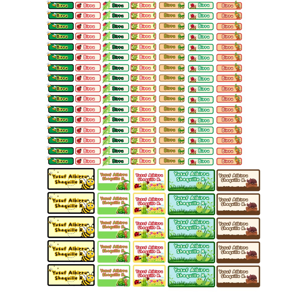

stiker label bisa custom nama anti air