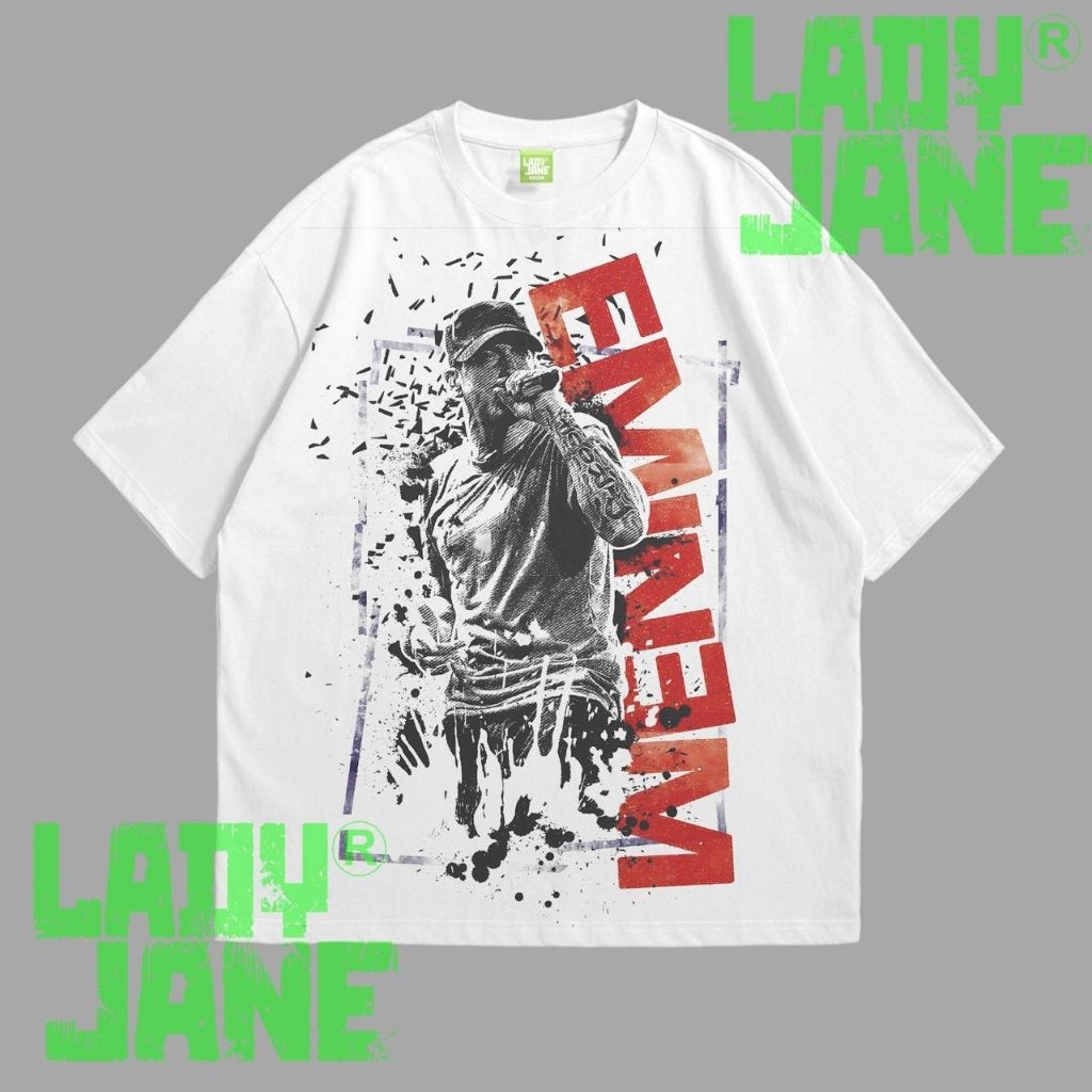 LADYJANE EMINEM CRUMBLE TSHIRT OVERSIZE PUTIH