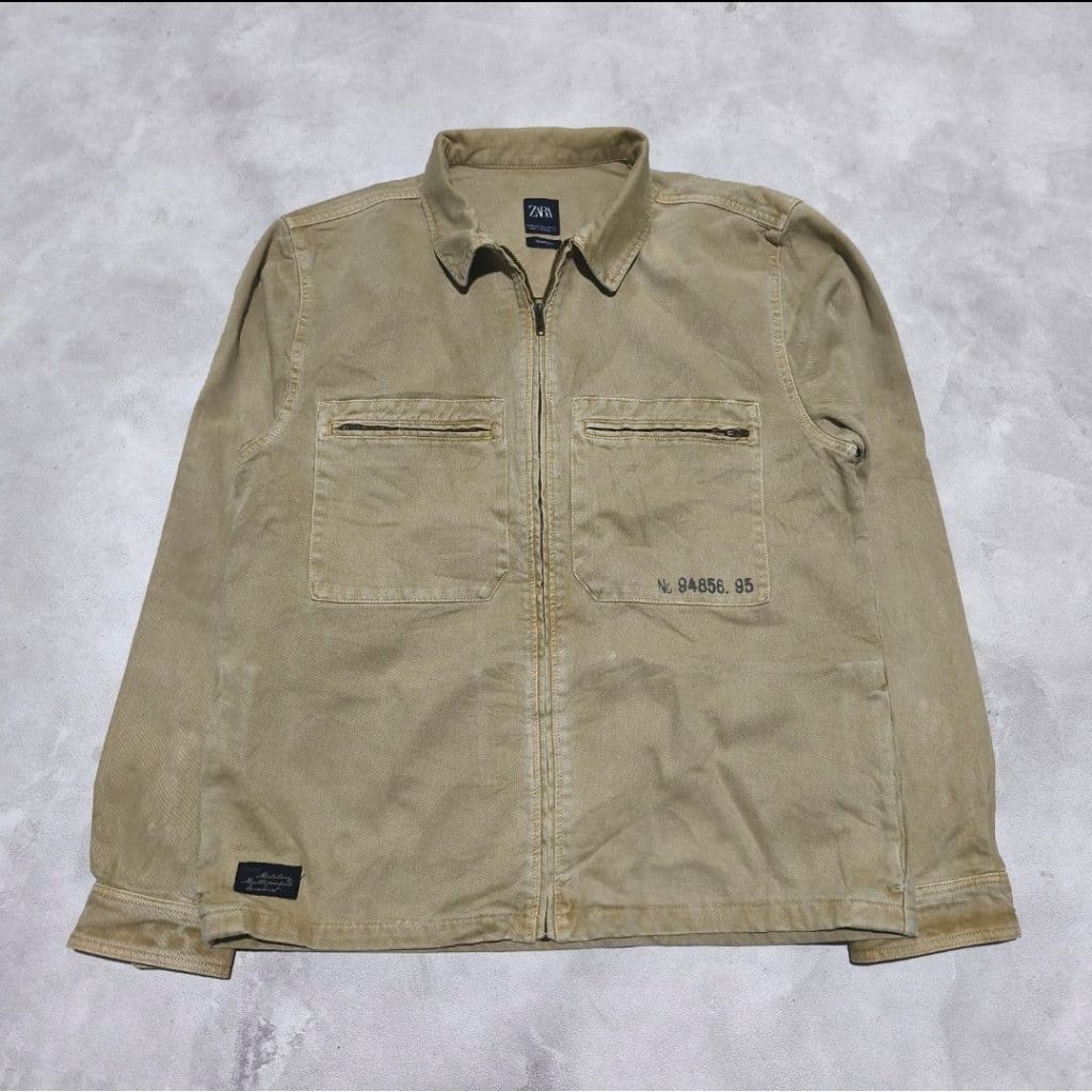 Jaket workshit army military zara coklat