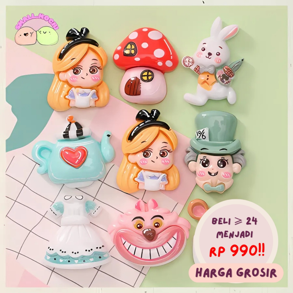 

1 Pcs Resin Clay Stiker 3D Motif Alice 3D-012