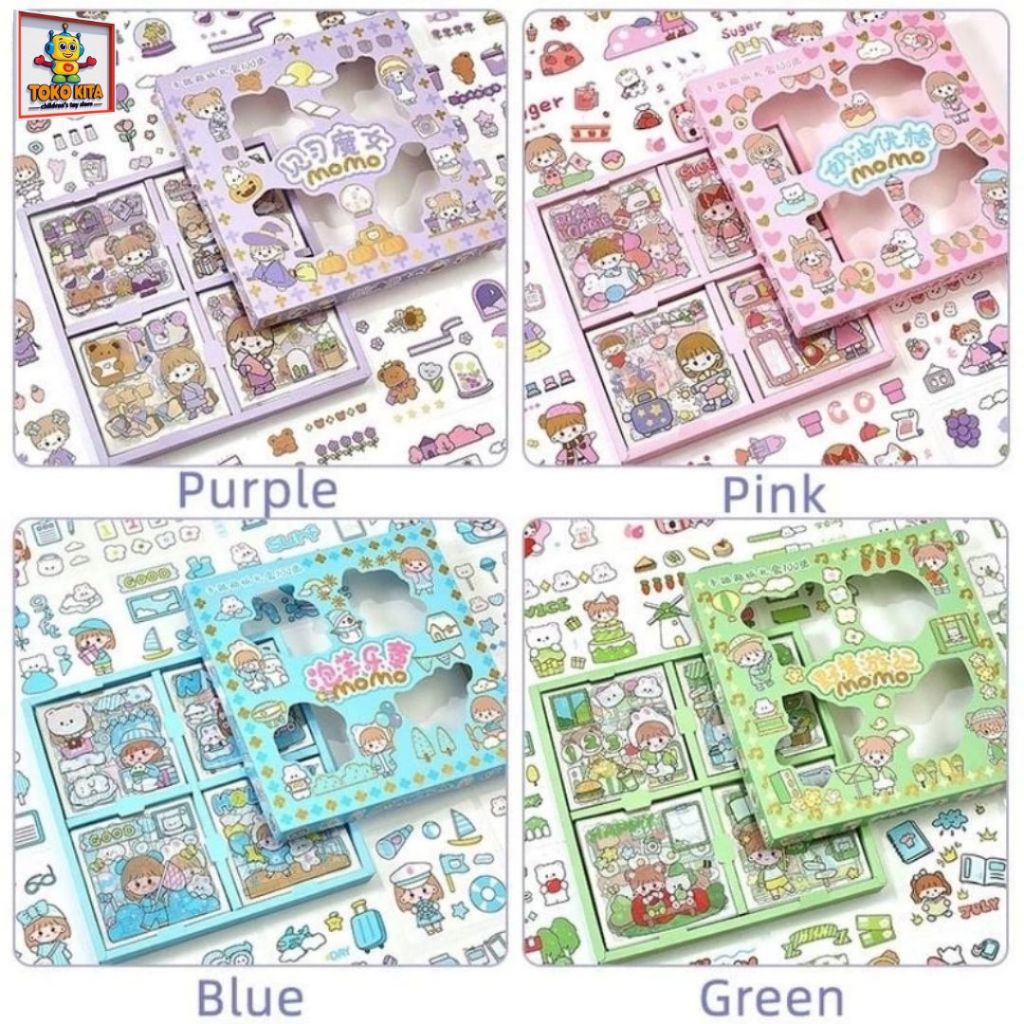 

Paket 6 Box Stiker Sanrio Labubu Stiker Karakter Kuromi dan Melody Sticker Anti Air Lucu