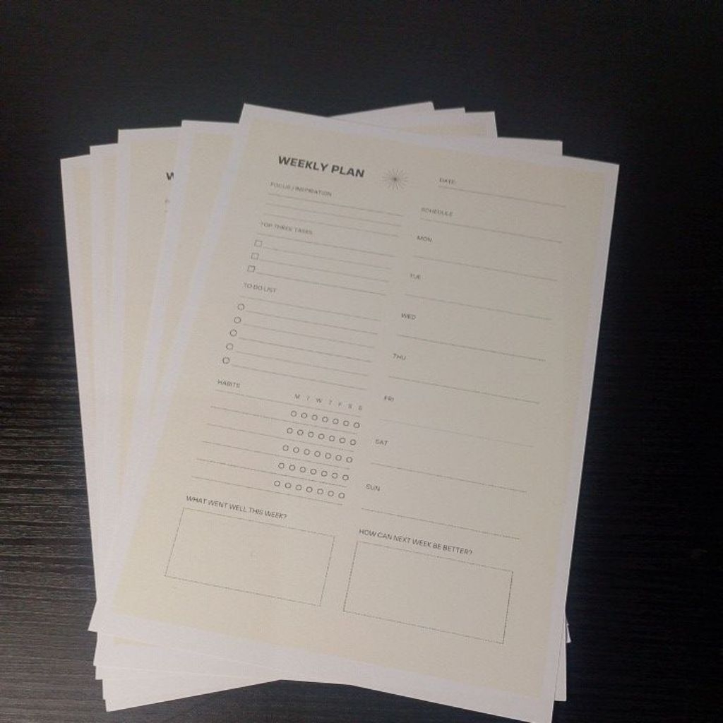 

Weekly Planner lembaran