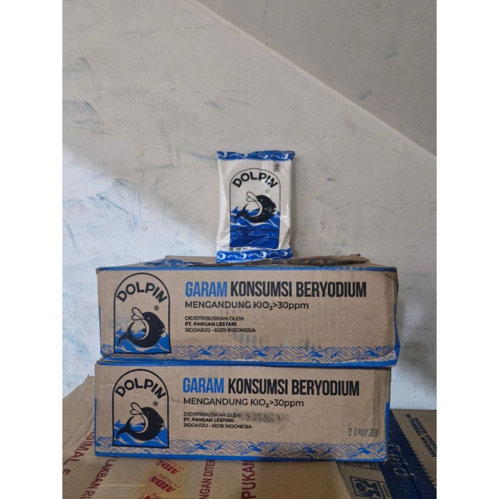 

Garam Dolpin 1kg / 500gr / 250gr per DUS 12kg GROSIR Gojek Only