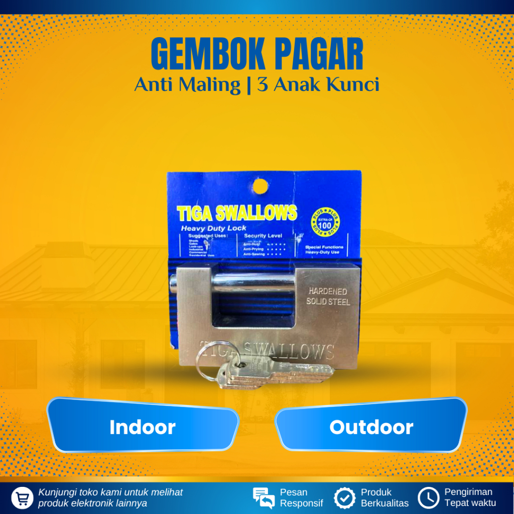 GEMBOK PAGAR ANTI MALING 100 MM GEMBOK PINTU MODEL PANSER GEMBOK GUDANG GEMBOK PAGAR ANTI KARAT