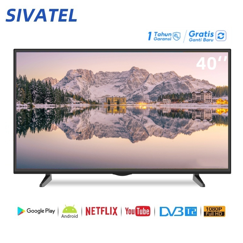 Sivatel TV Smart 40 inch TV Digital LED TV Android 12.0 Televisi Netflix/YouTube-WiFi/HDMI/USB