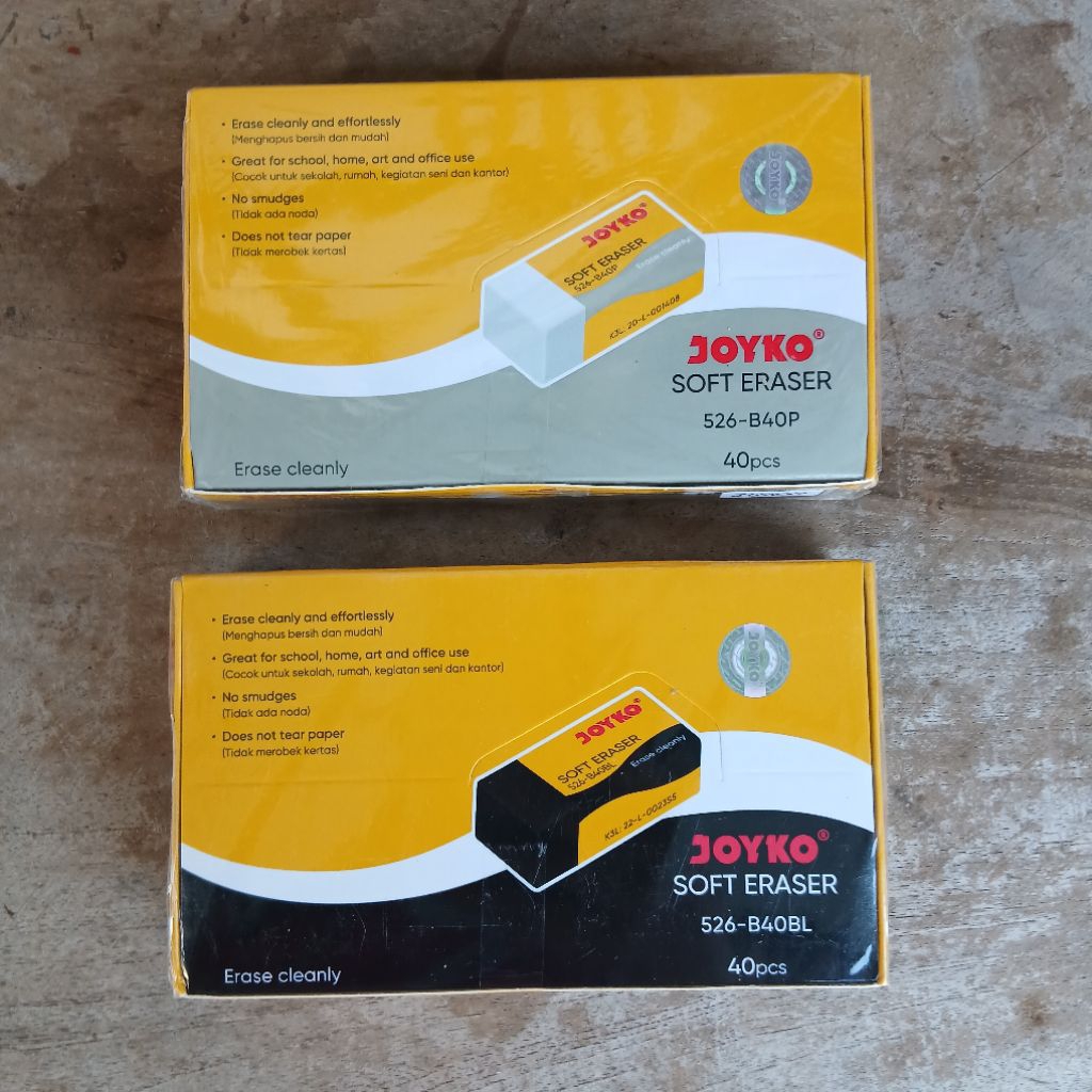 

Penghapus Joyko Kecil Hitam / Putih - 1 Pak Isi 40 PCS