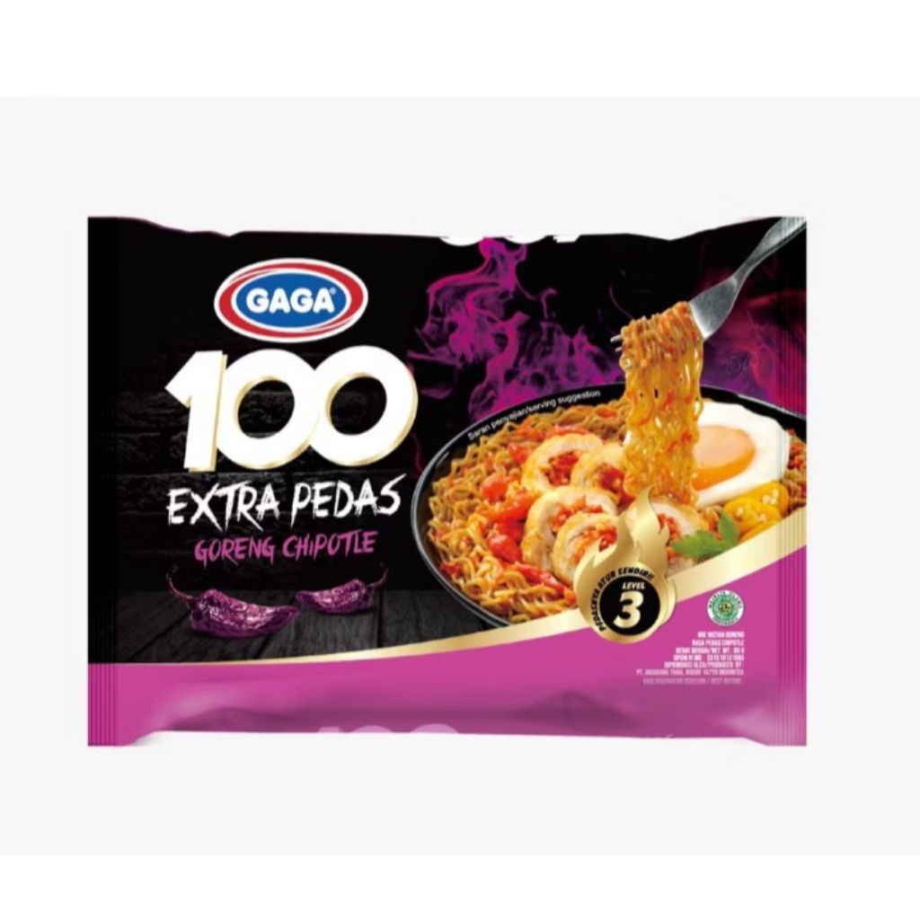 

Gaga 100 extra pedas goreng chipotle 85g exp bulan 10 2025