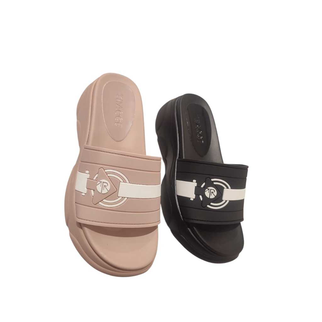 Everbest Tracce Yosselin Sandal Platfrom Wanita Black & Nude