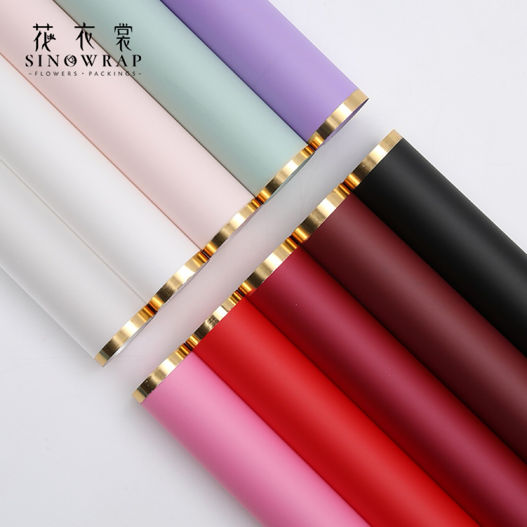 

[1 pack] OPPGL / Kertas Buket Bunga / Wrapping Paper Cellophane / OPP Gold List / Kertas Buket Model Transparan Lis Emas Kiri Kanan / Kualitas Premium Tebal / Florist Bouquet Supply / Termurah / Plastik Bunga