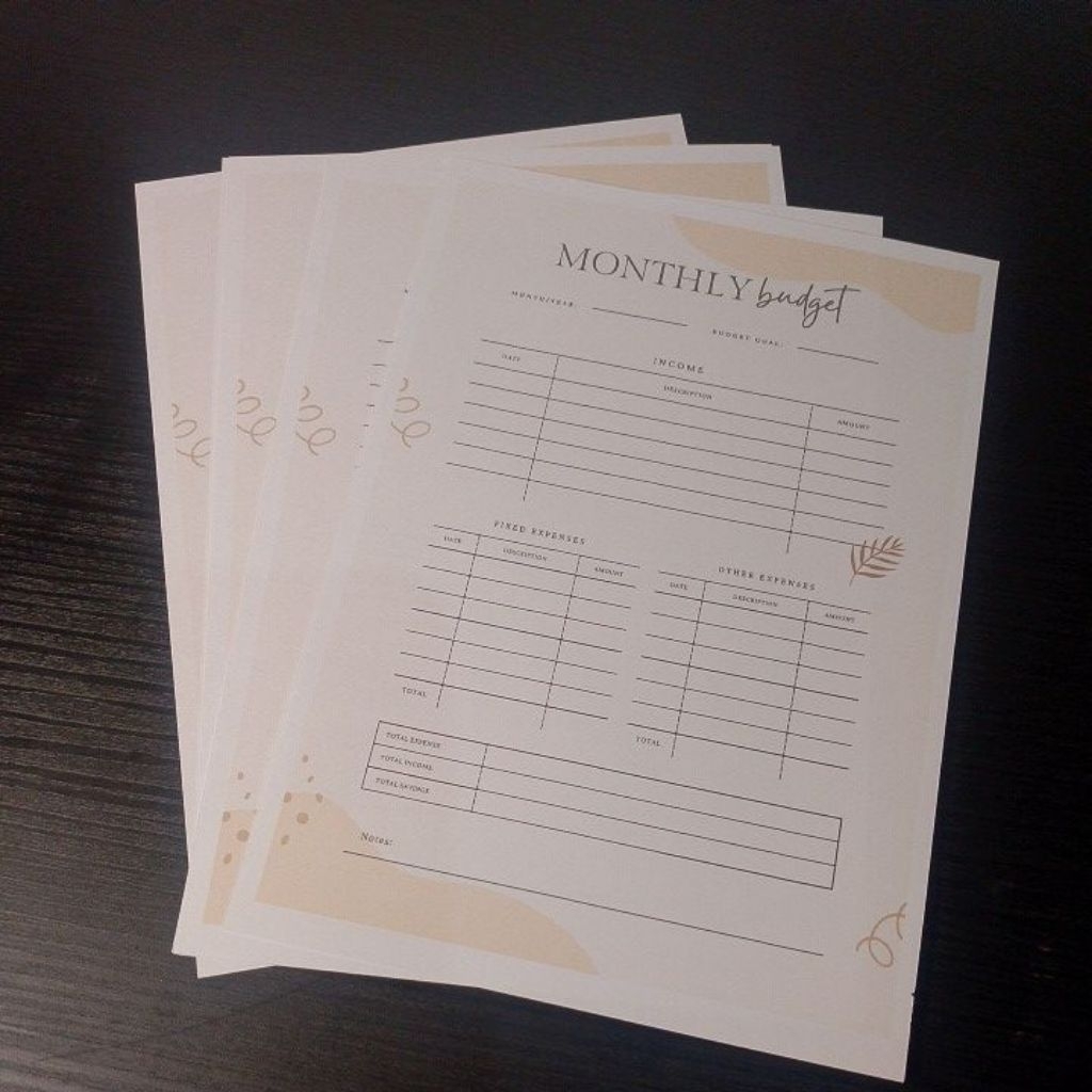 

Monthly Budget Planner Lembaran