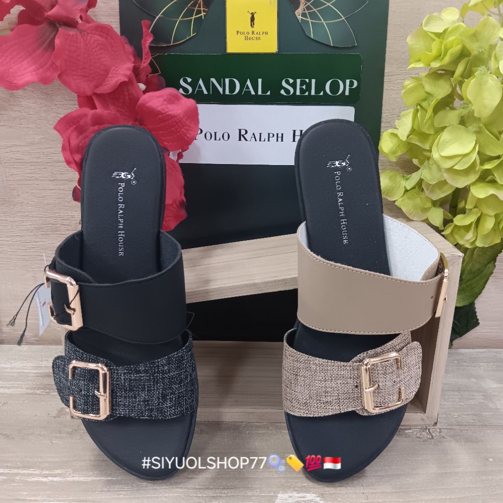 [Bisa COD/100% Original/Art TA 38] Sandal Wanita POLO RALPH HOUSE/Sandal Wanita/Sandal Slide Wanita/
