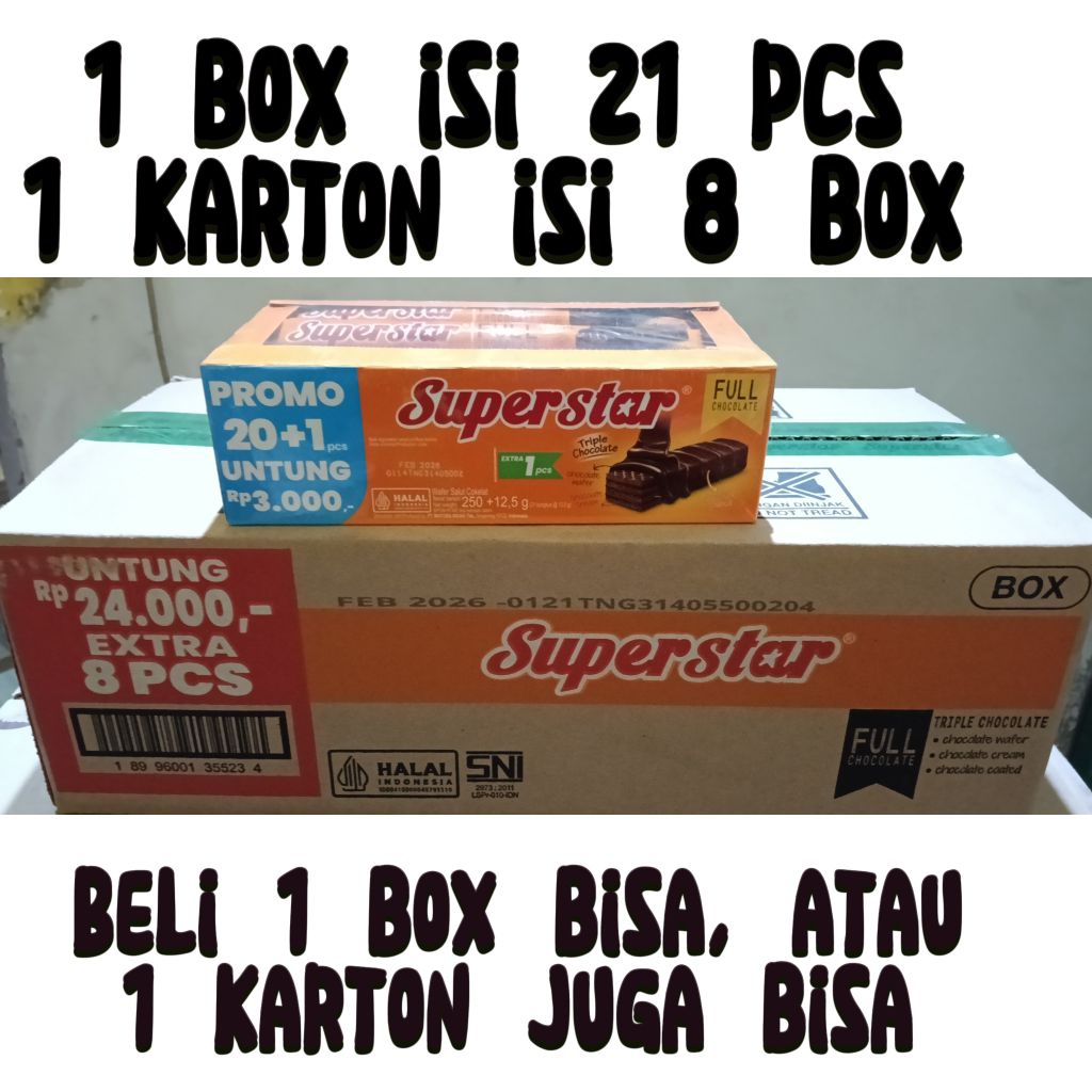 

Superstar triple chocolate box isi 20+1 pcs