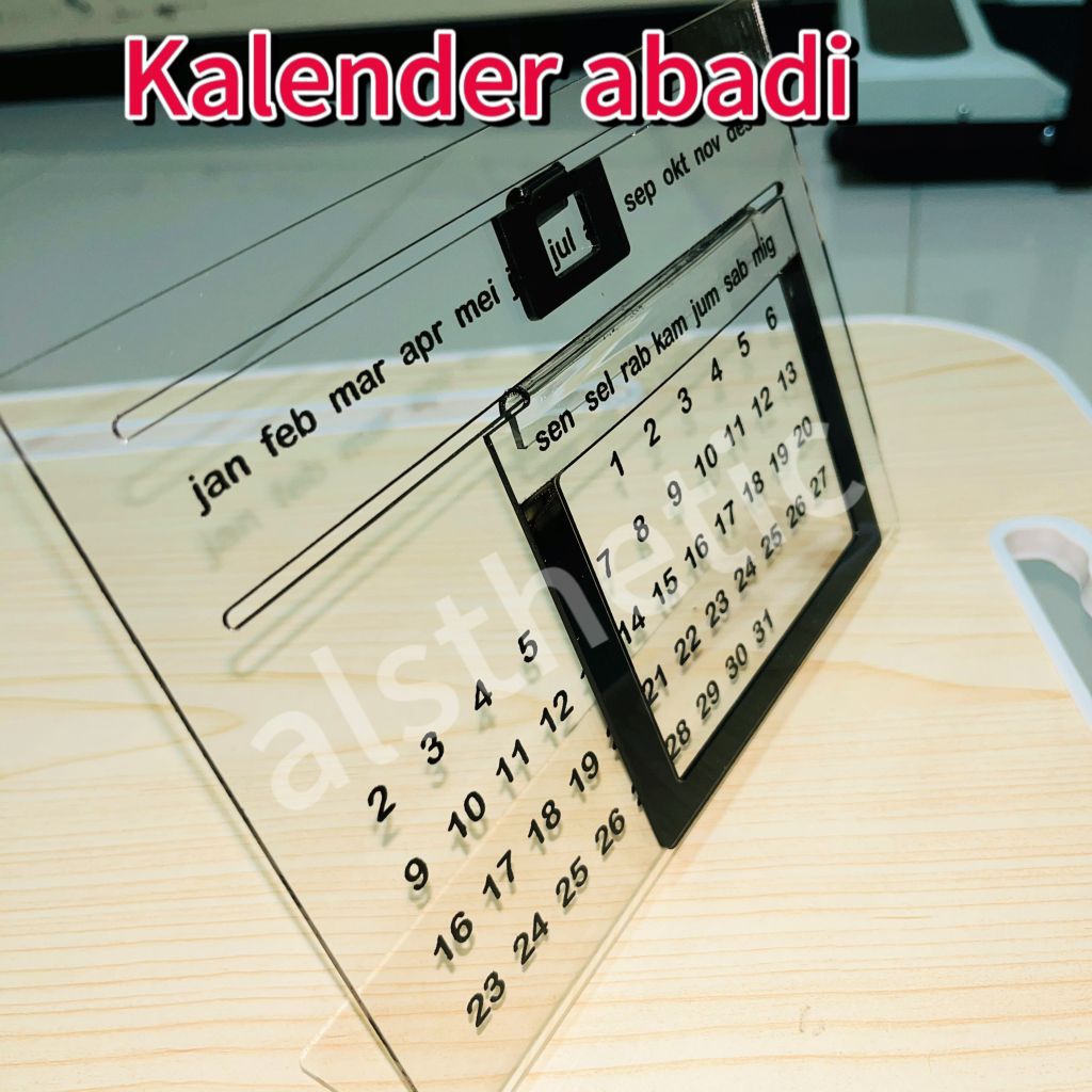 

kalender akrilik kalender moderen bisa di pakai selamanya