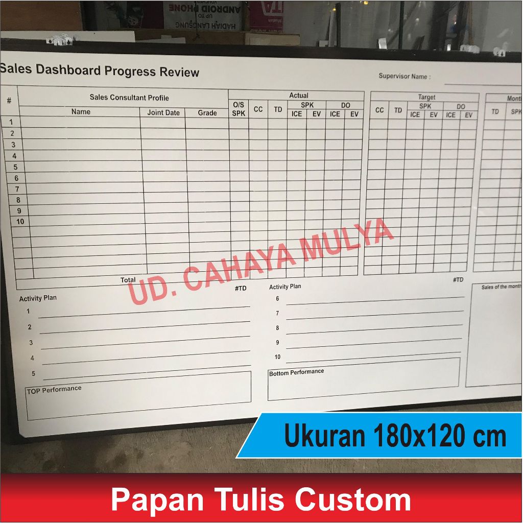 

Papan Tulis - Whiteboard Custom Garis Bebas Desain