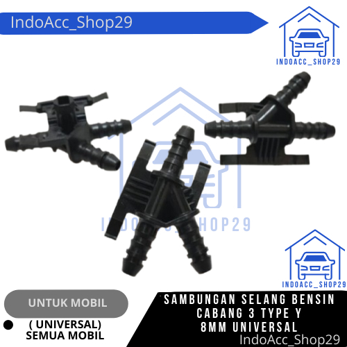 Sambungan Selang Bensin Mobil Cabang 3 Tipe Y Selang 8MM Universal