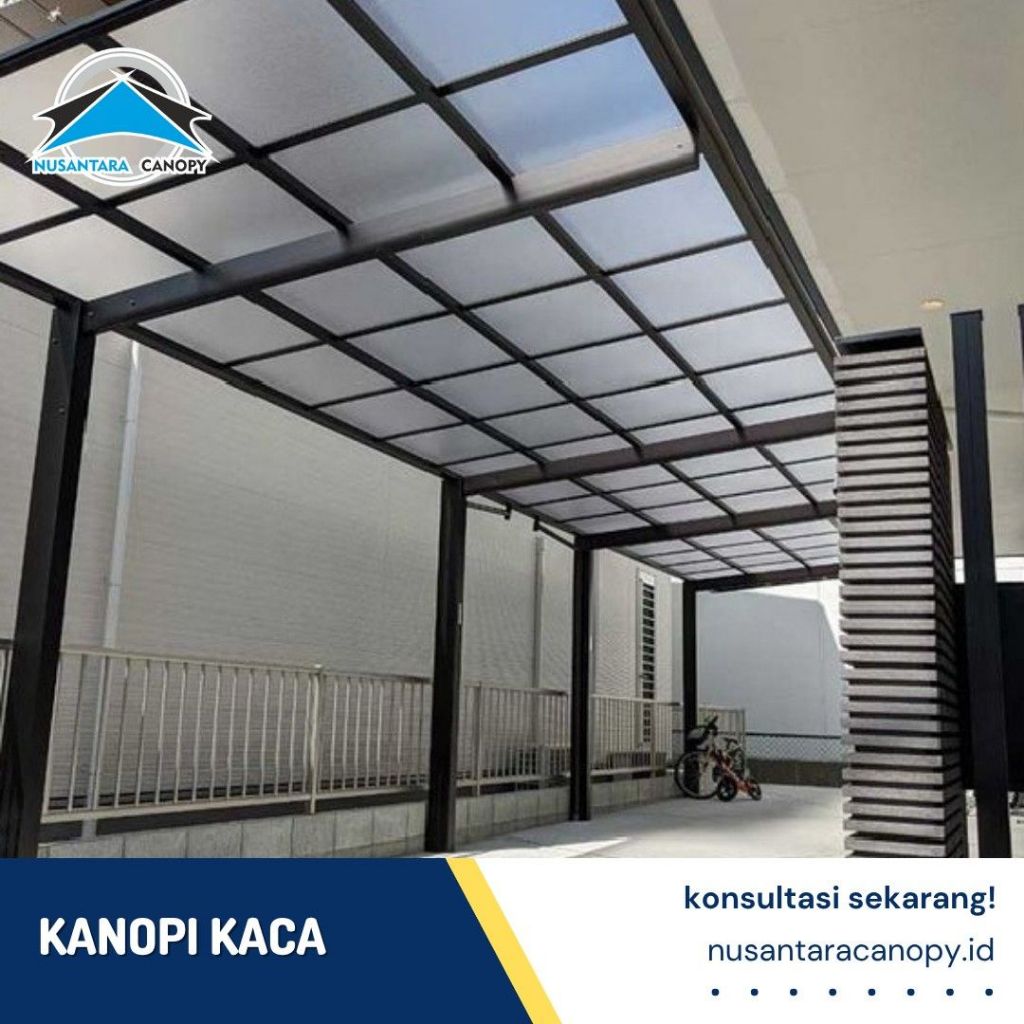 Kanopi Kaca Tempered Glass Carport Bergaransi - Canopy Atap Kaca Modern Minimalis Murah Tangerang