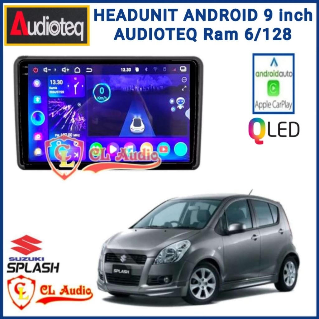 Head Unit Android Audioteq 9 Inch Suzuki Splash Ram 6/128GB