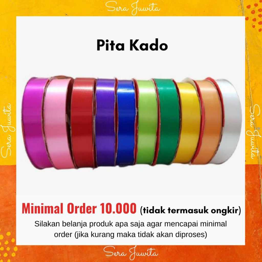 

Ribbon Pita Kado/Jepang Polos Kecil 2 cm per Roll Ecer Murah| Souvenir Layang Plastik