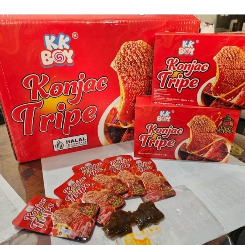 

Dendeng Konjac Tripe Rasa Pedas isi 30 pcs