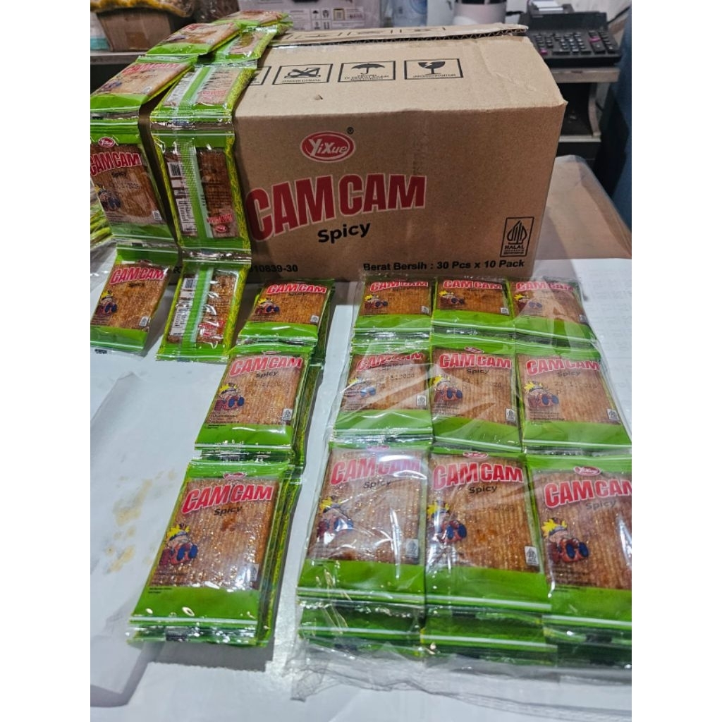 

Dendeng CAM CAM lembaran Rasa Pedas isi 30 pcs