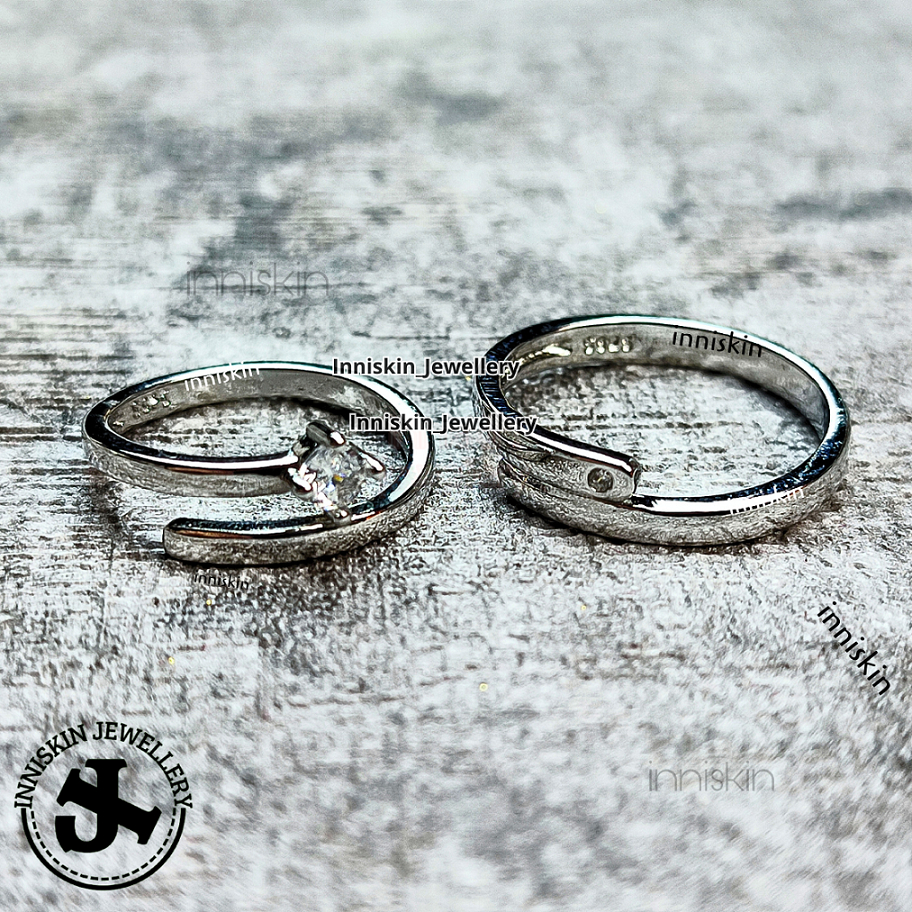 Cincin Couple Stainless Steel Diamond / Cincin Tunangan / Cincin Nikah / Cincin Pacaran / Cincin Dia