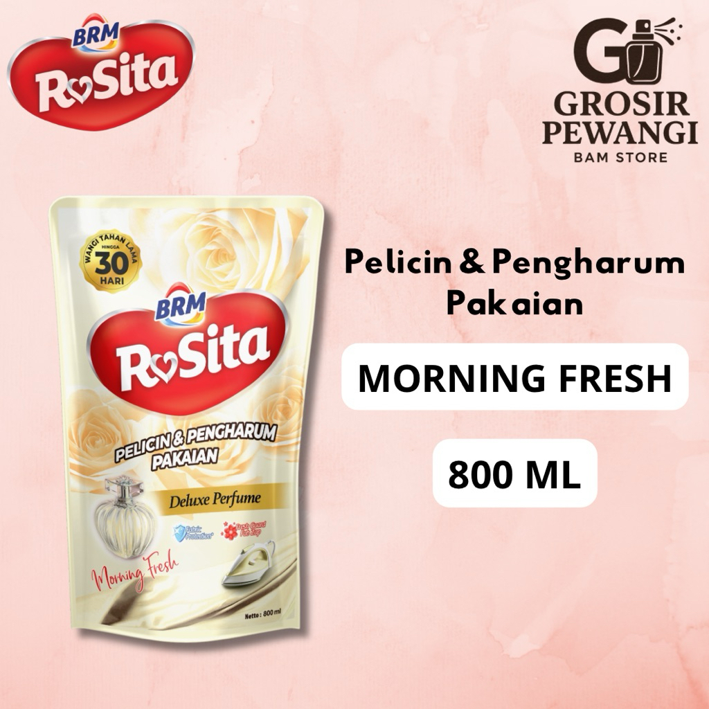 BRM Rosita Pewangi Pakaian Refill 800ML Variant Putih Morning Fresh Pewangi Berkah Rosita Mandiri