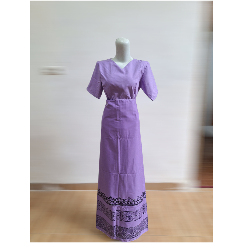 NEW SETELAN WANITA SARITA TORAJA UNGU TERONG LILAC