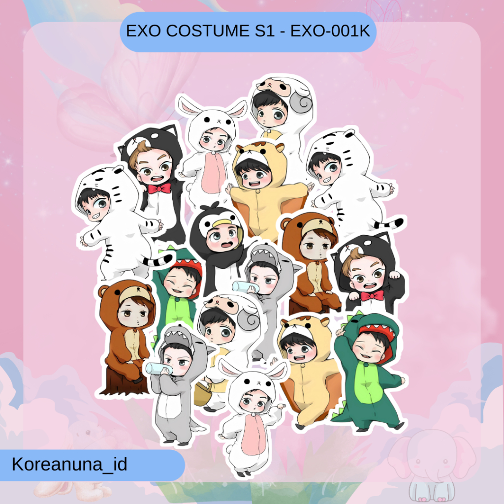 

Sticker Kpop Exo Costum Chibi Cartoon Lucu Aesthetic Stiker Note Buku Cut Berkualitas Premium Murah