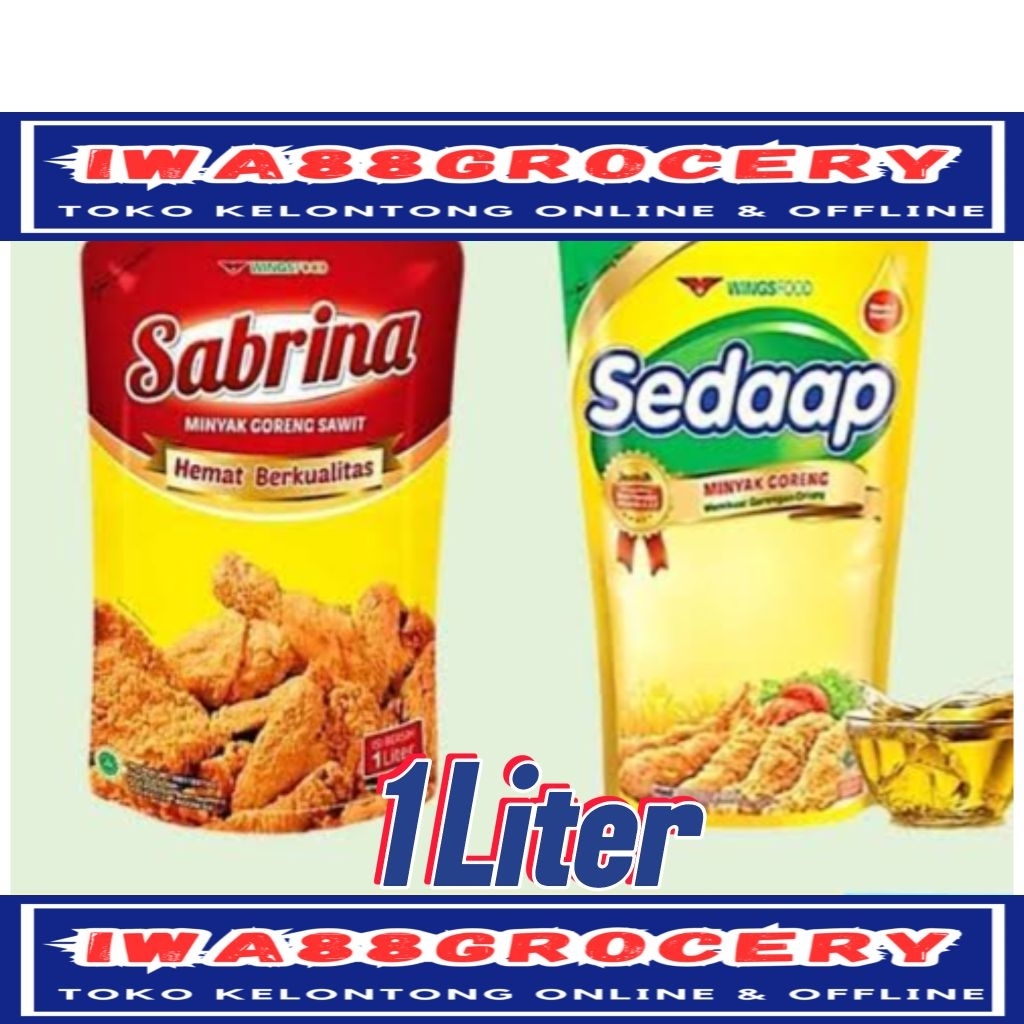 

sedaap dan Sabrina minyak goreng 1000ml pouch