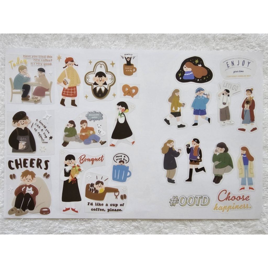 

(Baca Deskripsi) Caramel Melody Series Hello & Enjoy Transparent Sticker Flakes