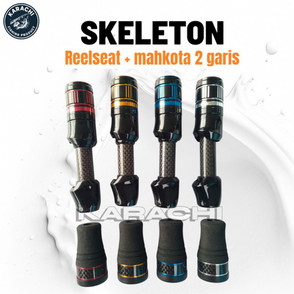 reel seat skeleton + mahkota glossy 2 garis/reel seat custom joran