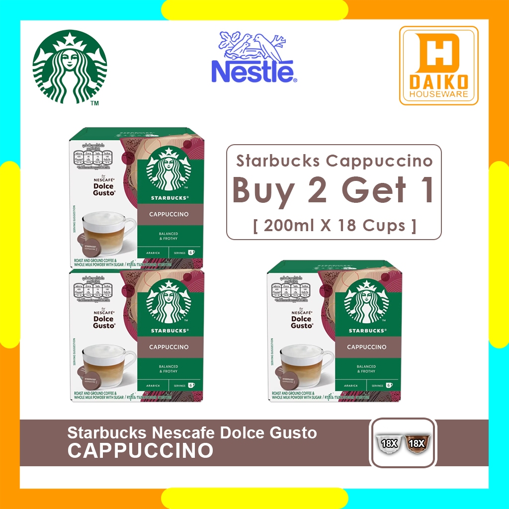 

Starbucks Cappuccino Capsule Buy 2 Get 1 - Kopi Kapsul By Nescafe Dolce Gusto Coffee