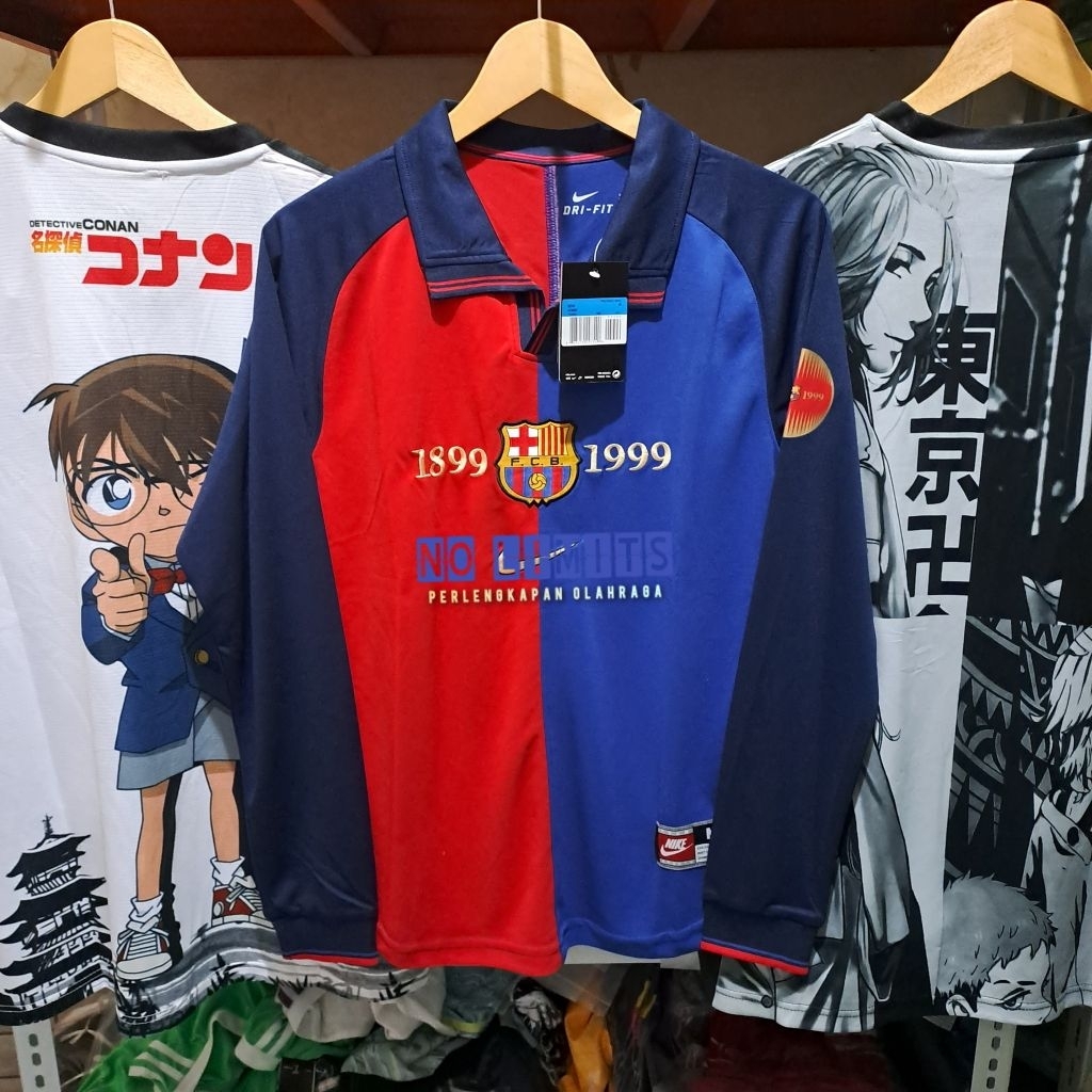 Lengan Panjang Jersey Retro Barca Home 1899 Grade Ori Jersey Longsleeave