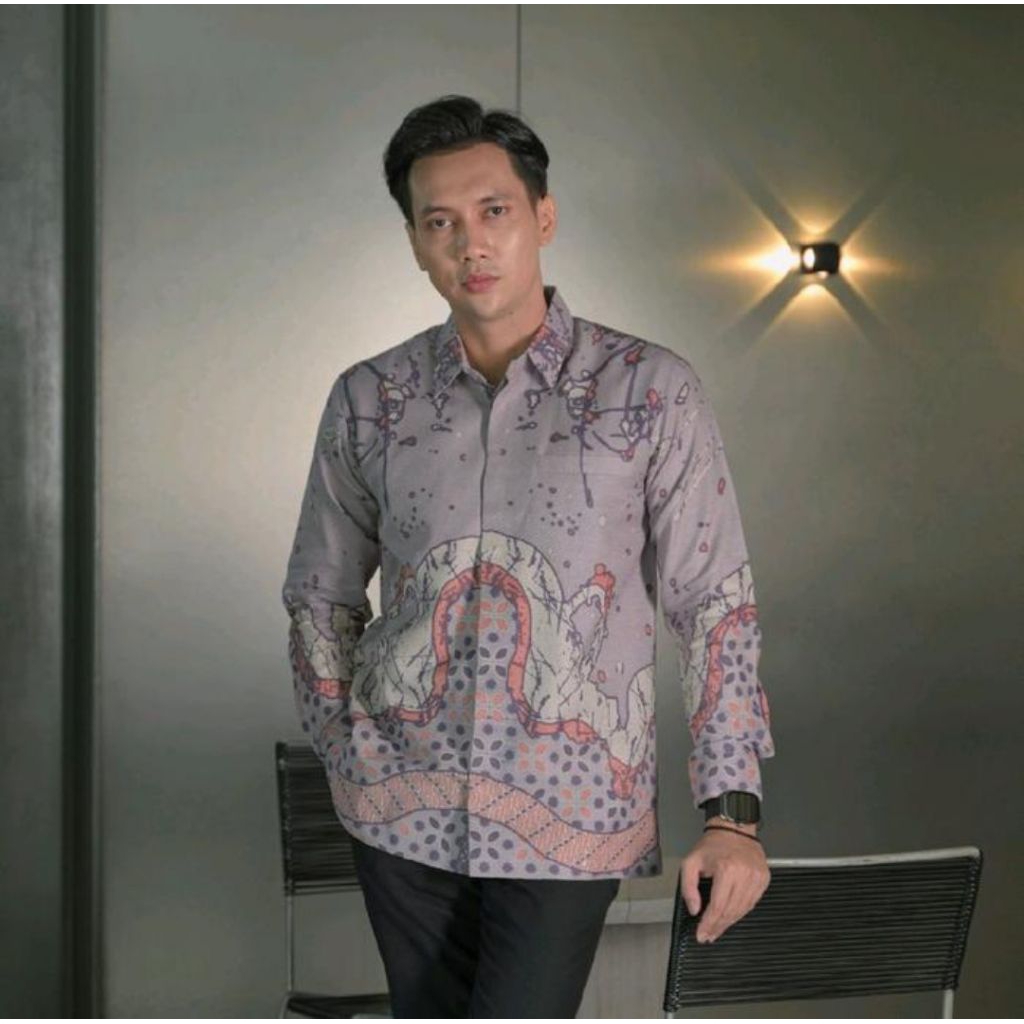 Batik pria lengan panjang bahan doby premium