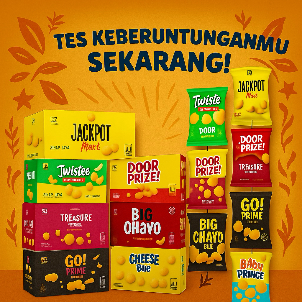 

Snack Berhadiah Uang (Bila Beruntung) | Jackpot, Goprime, Big Aries, Big Ohayo, Door Prize, Baby Prince, Treasure, Cheese Bite, Twist Prime, Chocolion, Bonns Bites, Billion | Ciki Hadiah