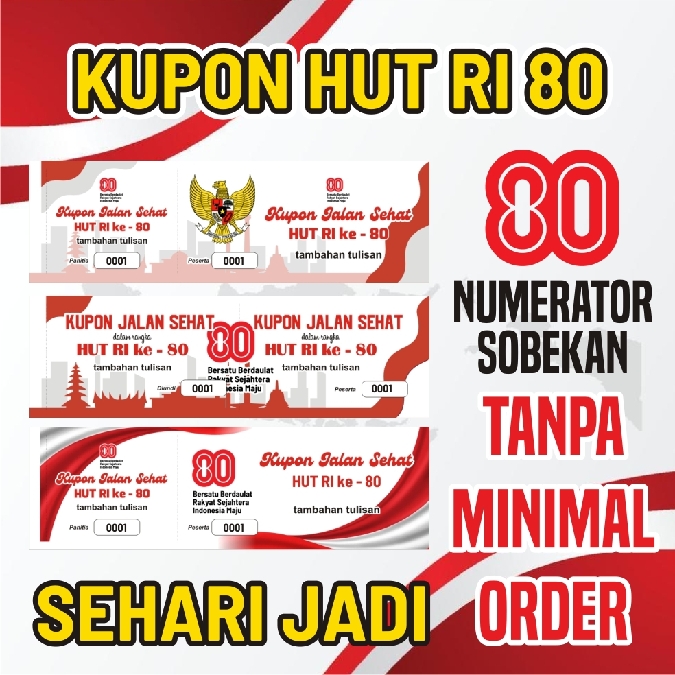 

( COD ) Cetak Kupon Undian Jalan Sehat Karcis Tiket Numerator Request 21x6.5cm